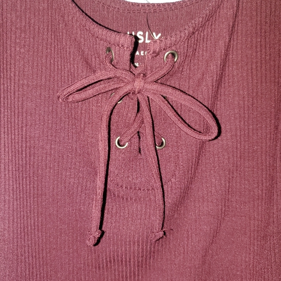 Aero Seriously Soft Lace-up Bodycon crop tank - Picture 2 of 6